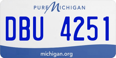 MI license plate DBU4251