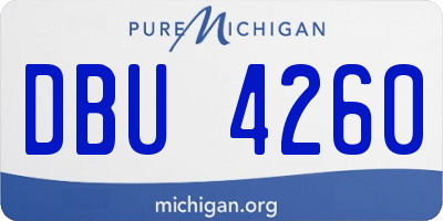 MI license plate DBU4260