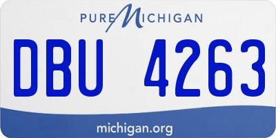 MI license plate DBU4263