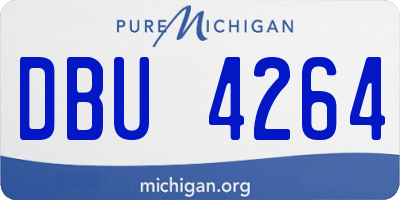 MI license plate DBU4264