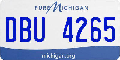 MI license plate DBU4265