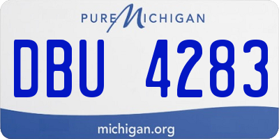 MI license plate DBU4283