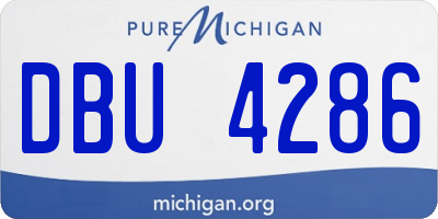 MI license plate DBU4286