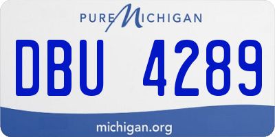 MI license plate DBU4289