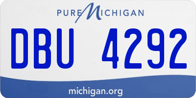 MI license plate DBU4292