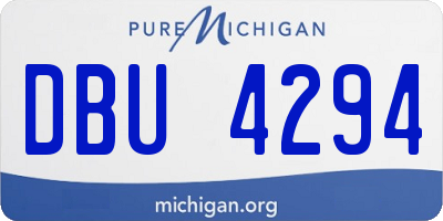 MI license plate DBU4294