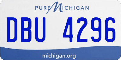 MI license plate DBU4296