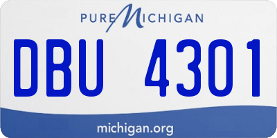 MI license plate DBU4301