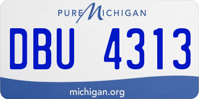 MI license plate DBU4313
