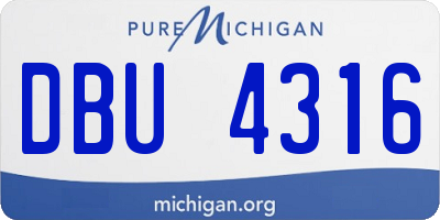 MI license plate DBU4316