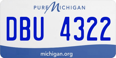MI license plate DBU4322
