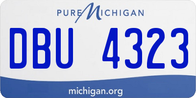 MI license plate DBU4323
