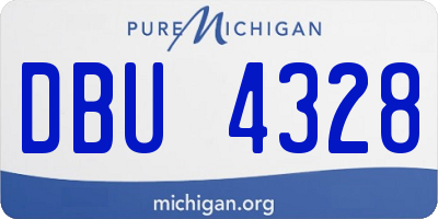 MI license plate DBU4328
