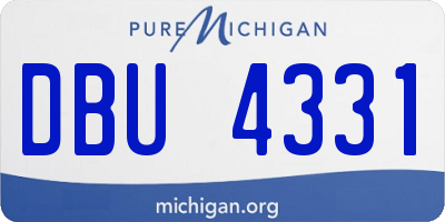 MI license plate DBU4331