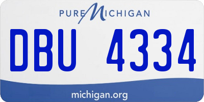 MI license plate DBU4334
