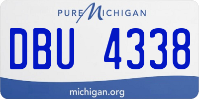 MI license plate DBU4338