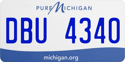 MI license plate DBU4340