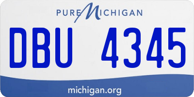 MI license plate DBU4345