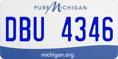 MI license plate DBU4346