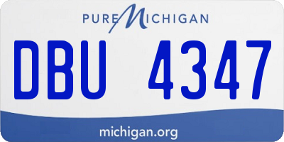 MI license plate DBU4347