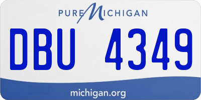MI license plate DBU4349