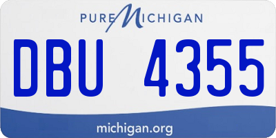 MI license plate DBU4355