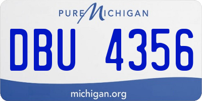 MI license plate DBU4356