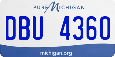 MI license plate DBU4360