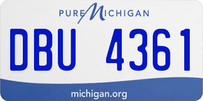MI license plate DBU4361