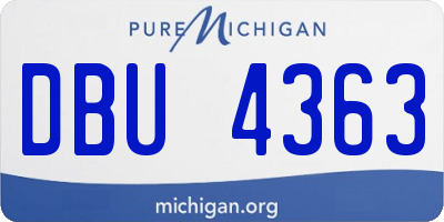 MI license plate DBU4363