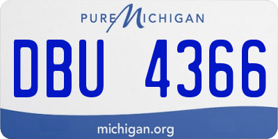 MI license plate DBU4366