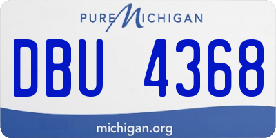 MI license plate DBU4368