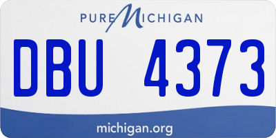 MI license plate DBU4373