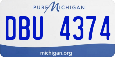 MI license plate DBU4374
