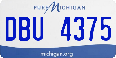 MI license plate DBU4375