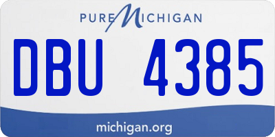 MI license plate DBU4385