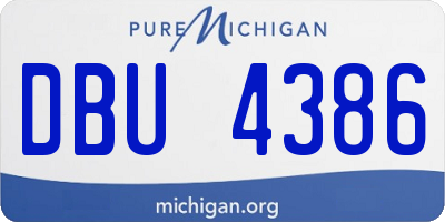 MI license plate DBU4386