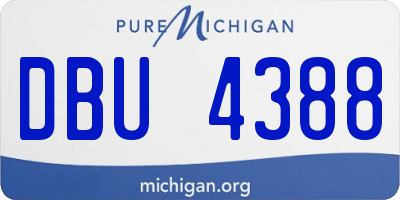 MI license plate DBU4388