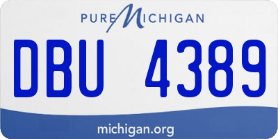 MI license plate DBU4389
