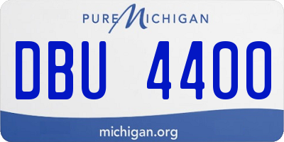MI license plate DBU4400
