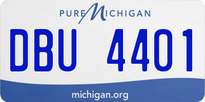 MI license plate DBU4401