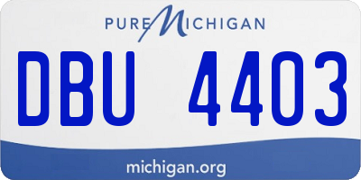 MI license plate DBU4403
