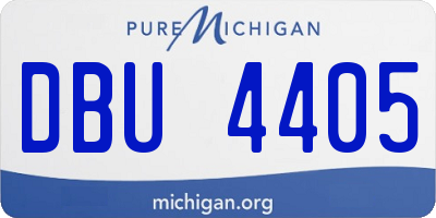 MI license plate DBU4405