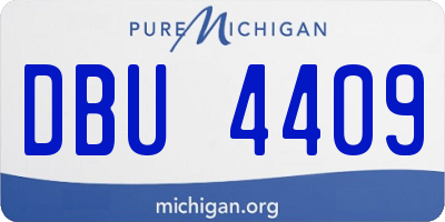 MI license plate DBU4409