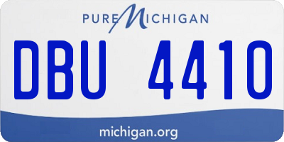 MI license plate DBU4410