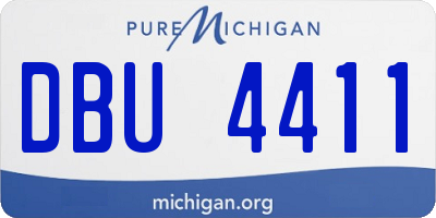 MI license plate DBU4411