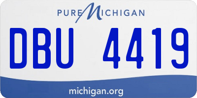 MI license plate DBU4419
