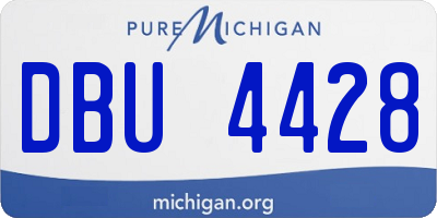 MI license plate DBU4428