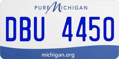 MI license plate DBU4450