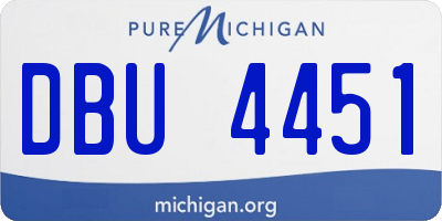 MI license plate DBU4451